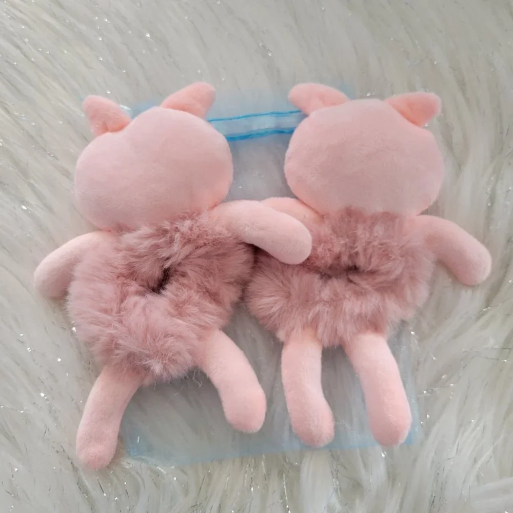 Set of 2 Plush Piggy Scrunchies